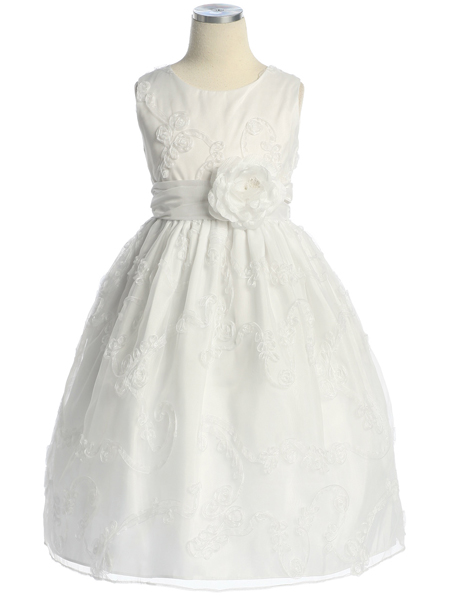 Детское платье "Белый цветок"